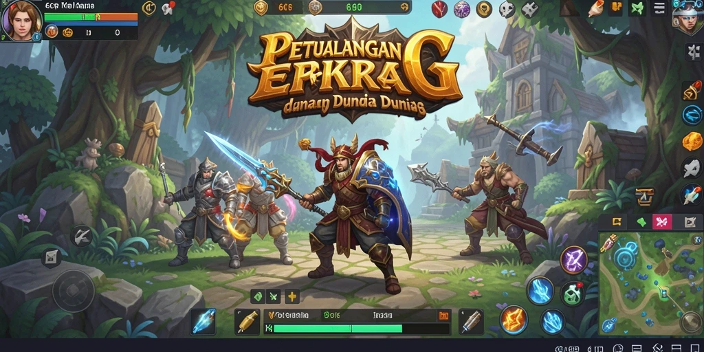 Screenshot menampilkan aksi intens dalam pertempuran RPG yang epik.