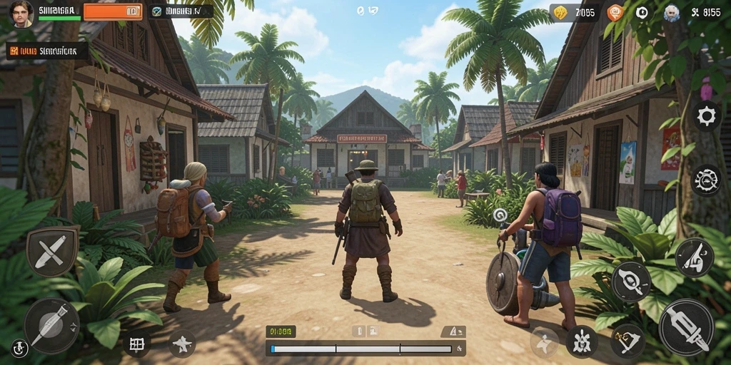 Tampilan utama gameplay Simulation dengan karakter dan lingkungan yang hidup.
