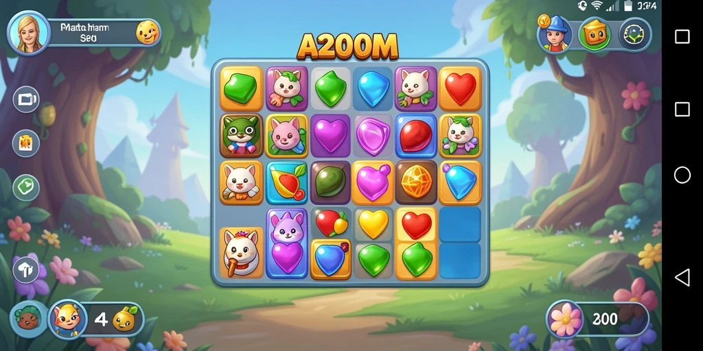 Gameplay Match-3 yang seru dengan berbagai tantangan menarik.