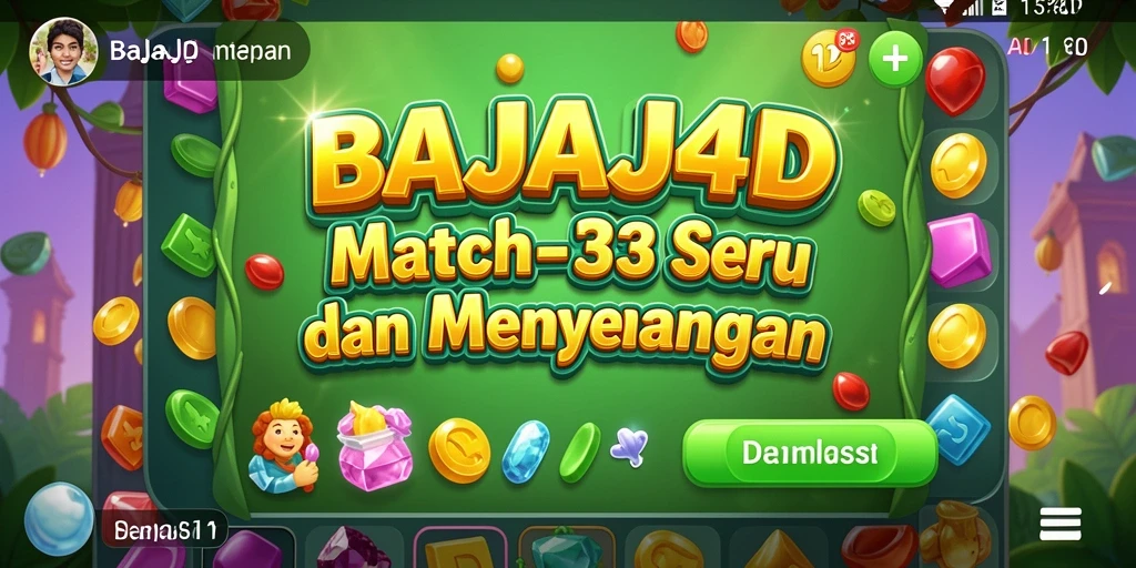 Screenshot gameplay BAJAJ4D yang menampilkan aksi Match-3 yang seru.
