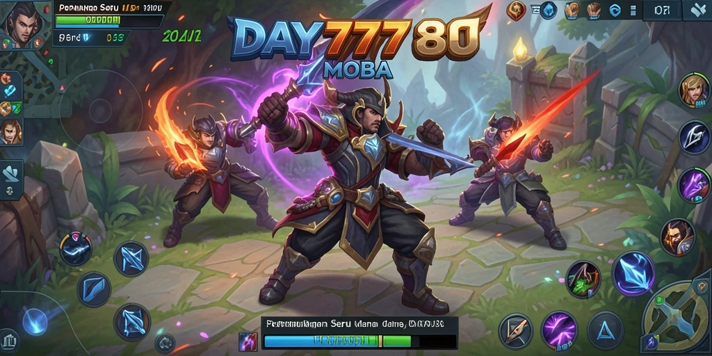 Tampilan gameplay seru dari DAY777 yang menunjukkan aksi MOBA.