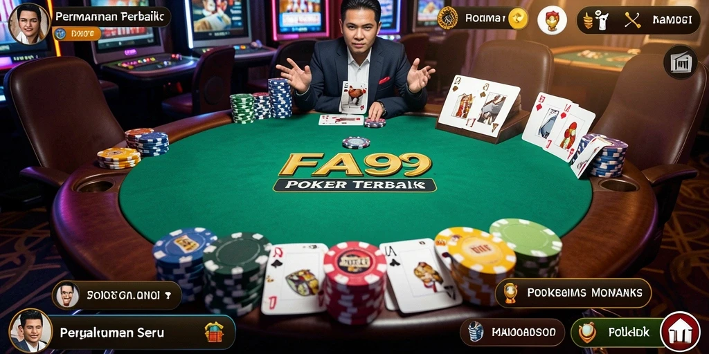 Tangkapan layar FA99 dengan gameplay Poker yang seru.