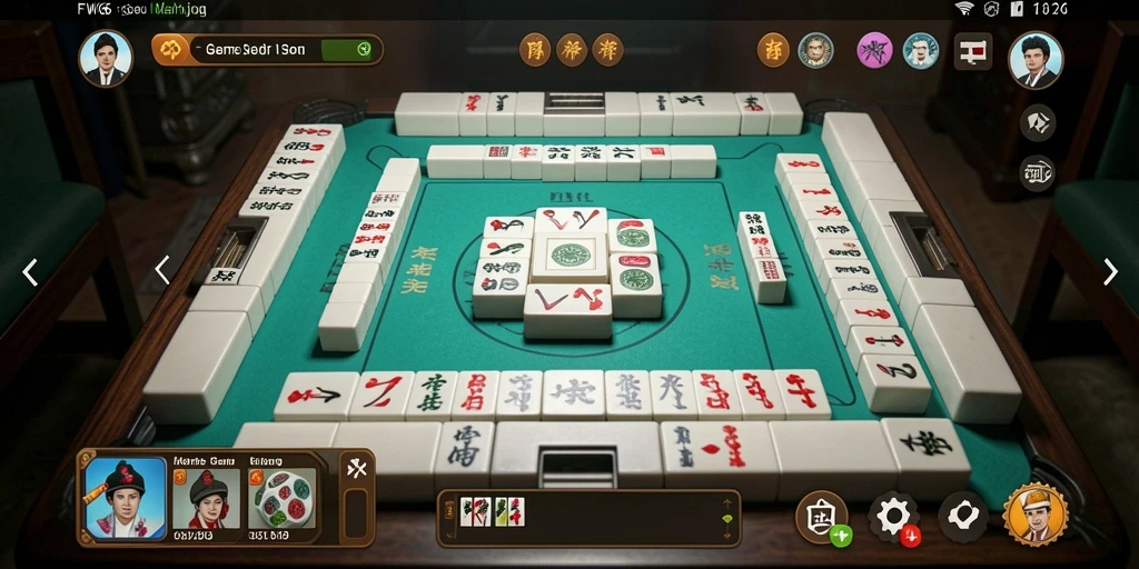 Tangkapan layar gameplay FW66 menampilkan suasana permainan Mahjong yang menarik.