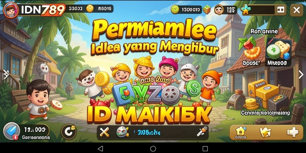 Screenshot utama IDN789 yang menampilkan gameplay menarik dan karakter unik.