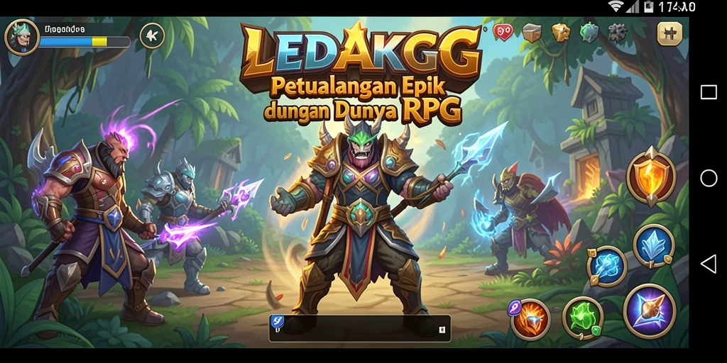 Screenshot gameplay LEDAKGG menampilkan pertempuran seru dan pengalaman RPG yang mendalam.