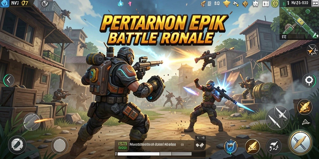 Gameplay seru dan mendebarkan dalam NV77 Battle Royale.