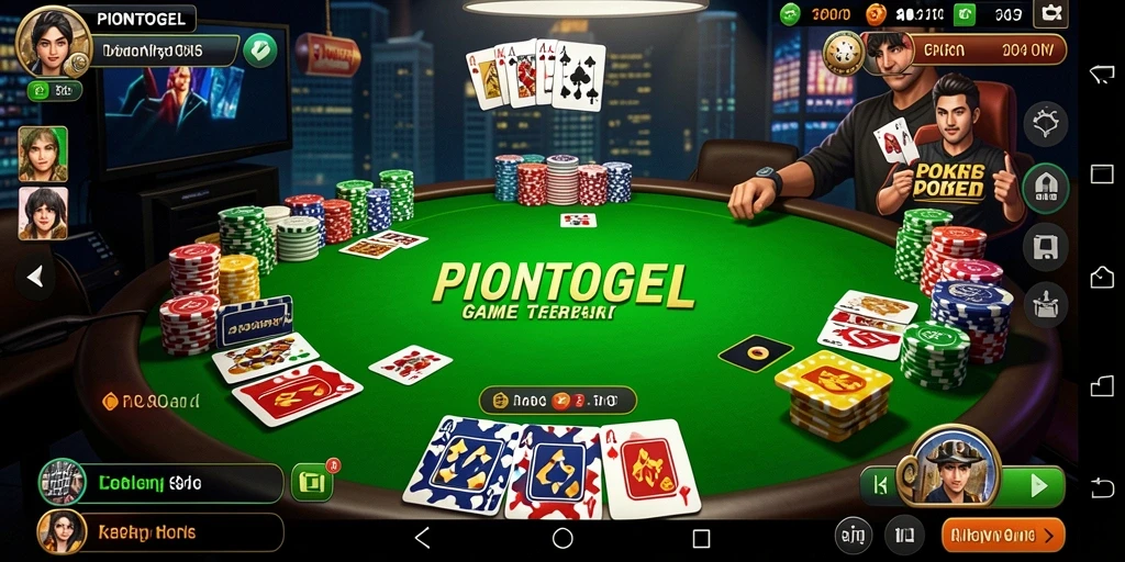 Tampilan menarik dari gameplay Poker di PIONTOGEL