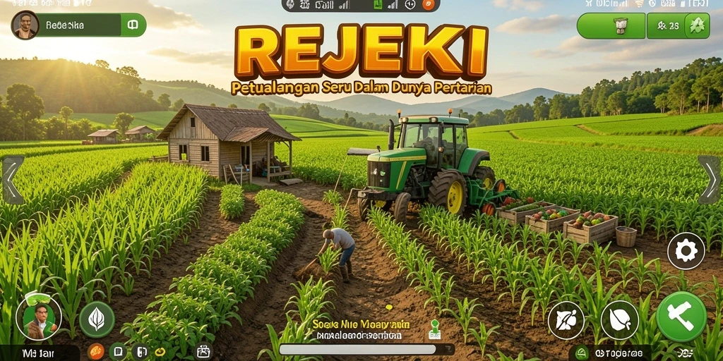 Tampilan gameplay pertanian yang menarik dan penuh warna.