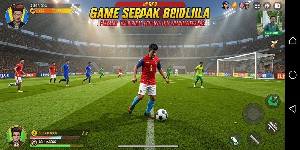 Gameplay seru dengan aksi sepak bola yang menegangkan.