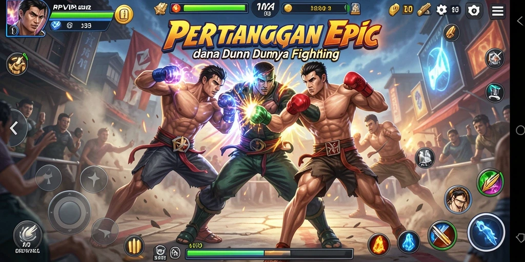Tampilan gameplay seru dalam RPVIP2 saat pertarungan berlangsung.