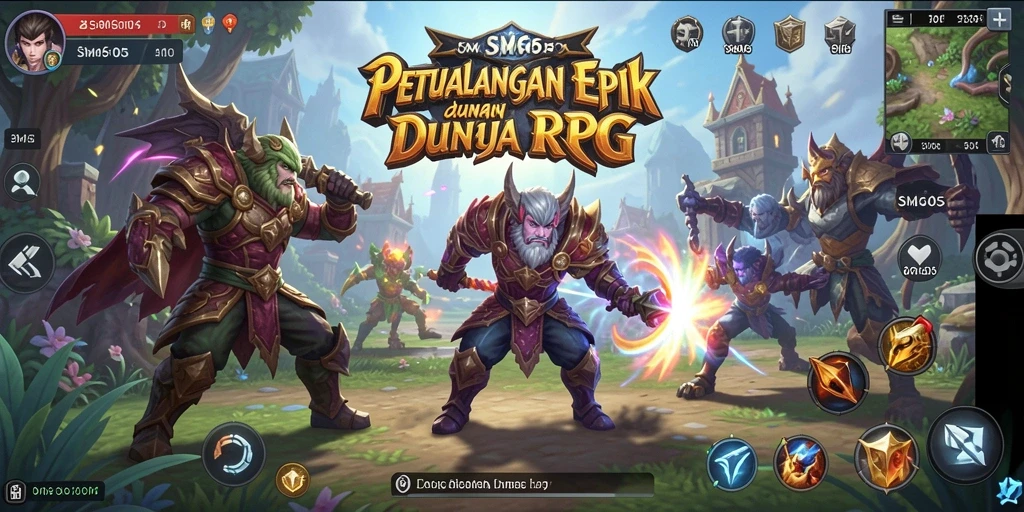 Tangkapan layar gameplay SM605 yang menampilkan aksi seru RPG.