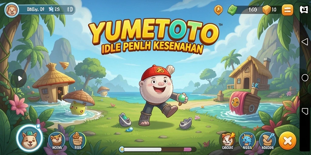 Tampilan gameplay YUMETOTO yang menawan dan penuh warna.